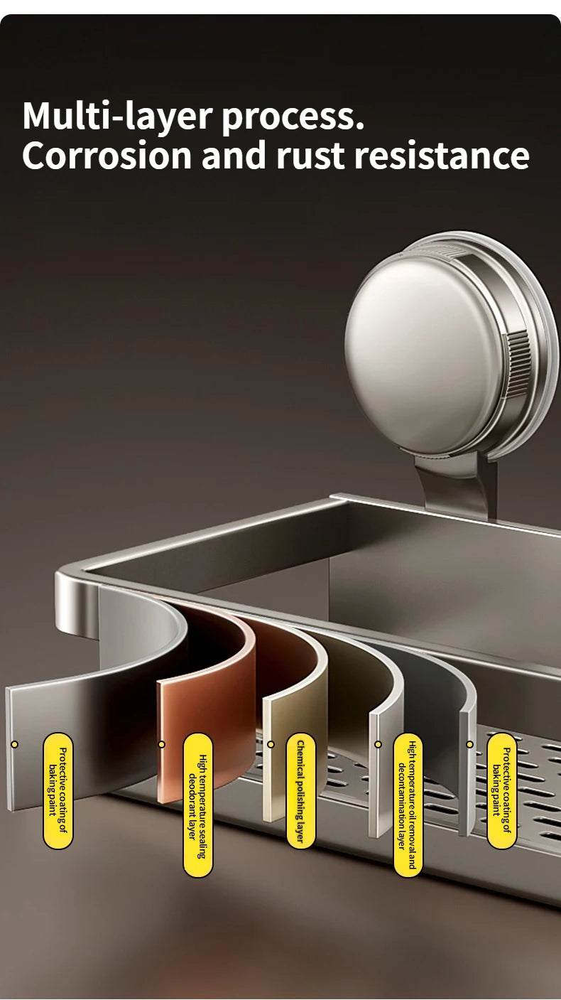 Bathroom,Suction Cup Storage Rack, Non Perforated Toilet, Washbasin, Washbasin, Wall Storage Rack