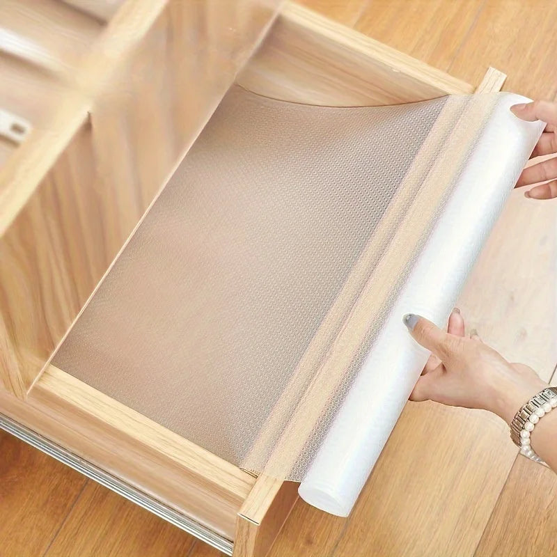 Easy-Clean Waterproof EVA Cabinet Drawer Mat Oil & Stain Resistant Cut-to-Fit for Kitchen Refrigerator Liner & Table Protection