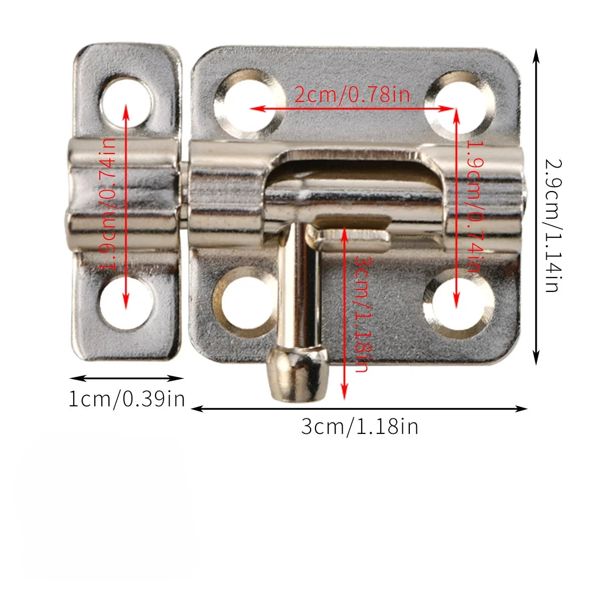Door Security Slide Latch Lock with 6 Screws , 1 Pack/2 Pack Keyless Entry , Duty Iron Sliding , Easy to Install Gate