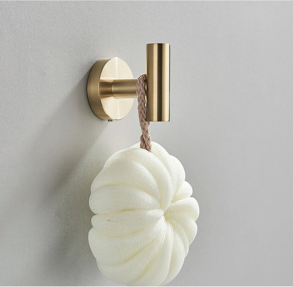 Brushed Gold Bathroom Accessories Towel Bar Bath Robe Hook Bathroom Hardware Set Shelf for Towels Paper Tissue Holder