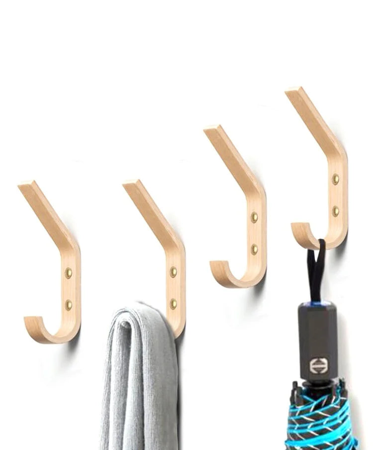 Wood Clothes Hanger Wall Mounted Coat Racks Storage Hook Key Holder Hat Scarf Handbag Hanger Organizer Home and Decoration Hooks