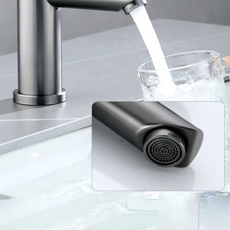 Basin Sink Bathroom Faucet Deck Mounted Hot Cold Water Basin Mixer Taps Matte Black Lavatory Sink Tap Crane