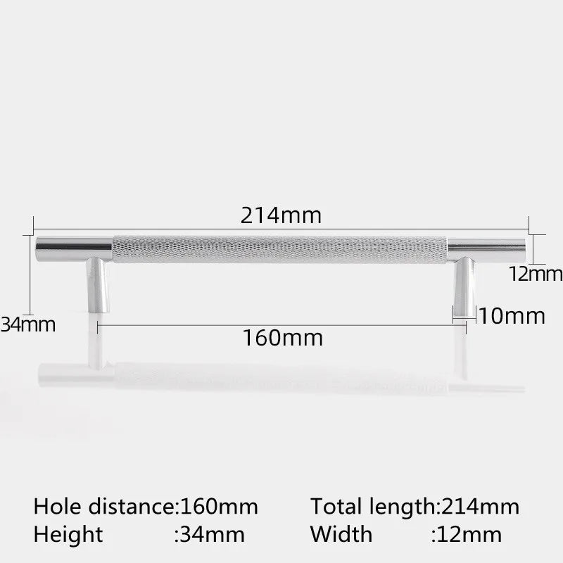 KK&FING Round Rod Knurled Carved Aluminum Alloy Furniture Door Handle Cupboard Wardrobe Door Pulls Cabinet Drawer Knobs Hardware