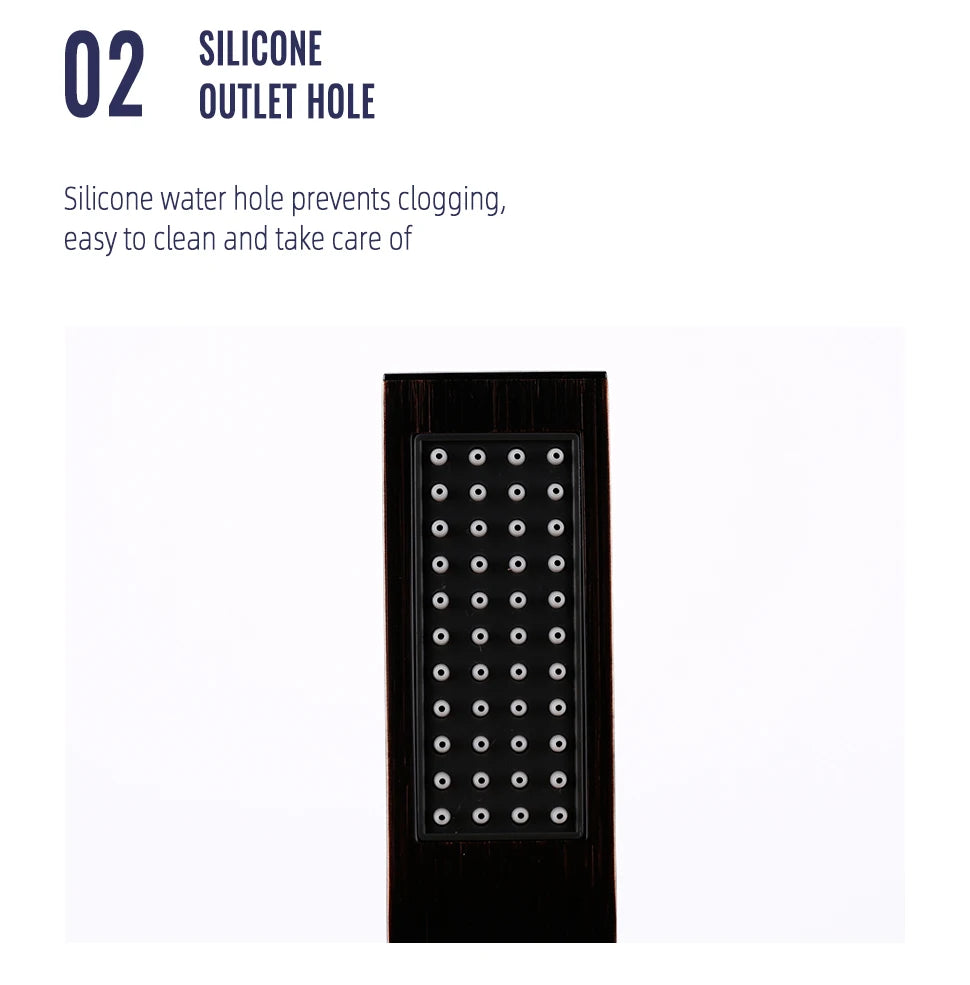 Black Bathroom Faucet Shower Faucet Bathroom Accessories Water Saving Shower Heads Solid Brass Bar Shape Handheld Hardware Acces