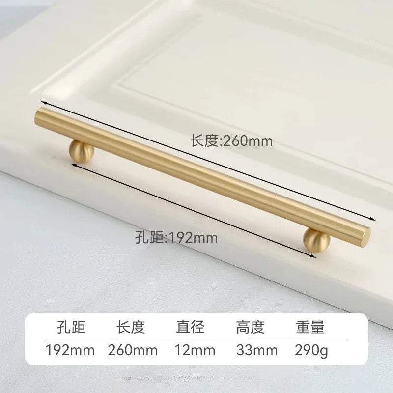 Creative Brass Cabinet Handle New High-end Modern Minimalist Drawer Cabinet Wardrobe Door  Light Luxury Cabinet Long Handle