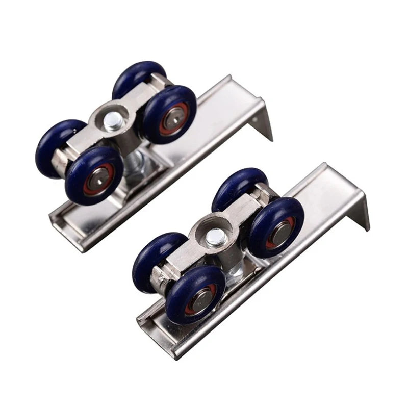 2pcs/set Sliding Door Roller Hardware Slide Doors Pulley 4 Wheels Home Room Wood Door Hanging Wheels Rail Track Pulley