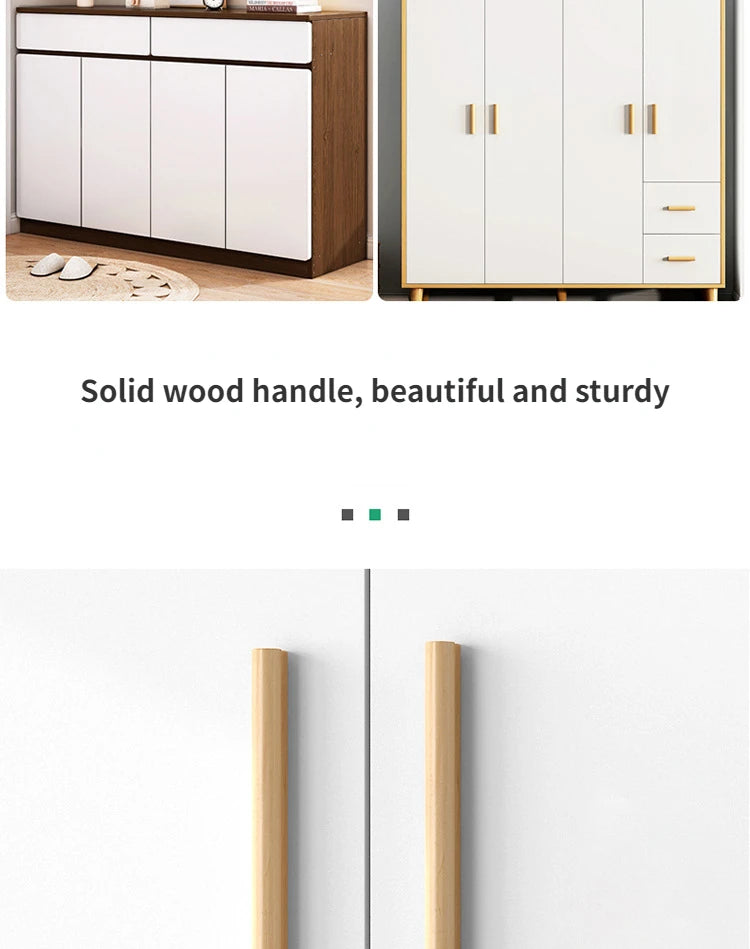 Cabinet Doors Cabinets Drawers Solid Wood Handles Minimalist Beech Wood Walnut Wood Wardrobe Wooden Furniture Handles