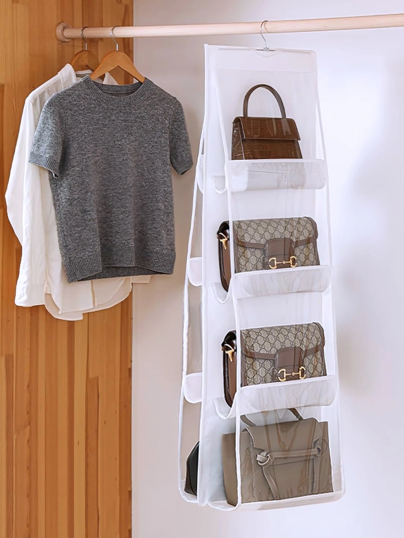 Bag Storage Handbag Organizer Artifact Wardrobe Dormitory Hanging Household Storage Shelf Layered Bag Shelf Bag Storage Bag
