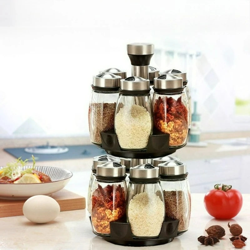 Spinning Spice Storage Rack Tower Organizer,Spice Seasoning Bottle Organizer 6-12 pcs Revolving Spice Rack Organizer Countertop