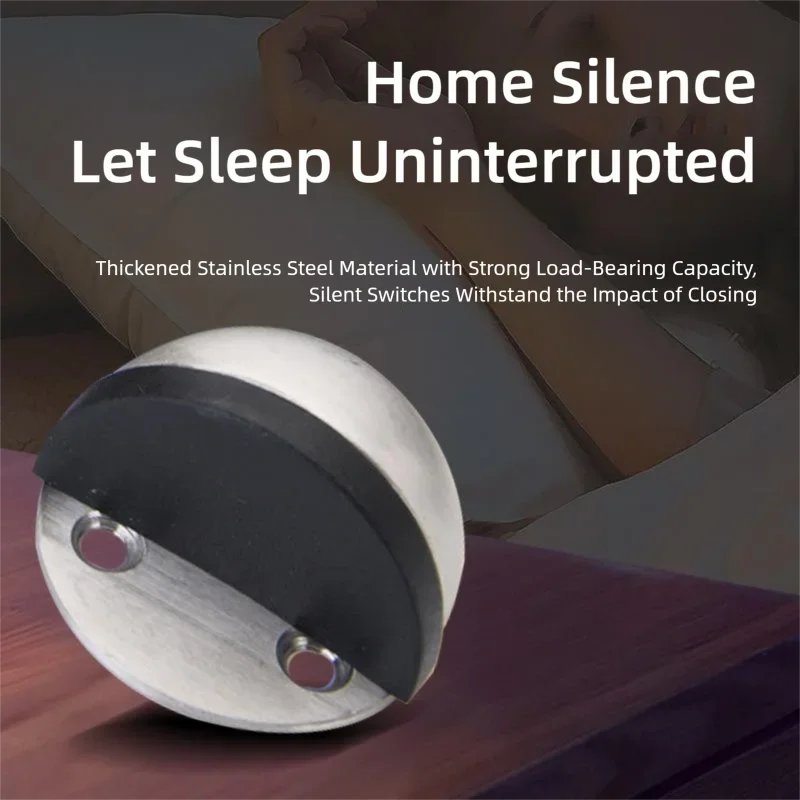 New No-Drill Magnetic Door Stopper - Silicone Anti-Collision Buffer for Glass & Bedroom Doors, Windproof Floor Mount