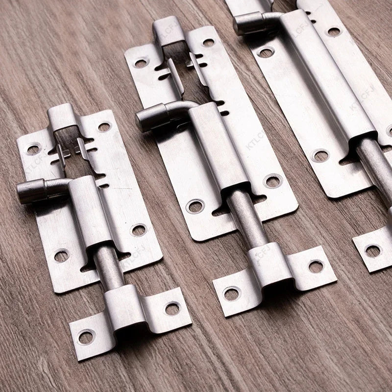 Door Security Slide Latch Lock Stainless Steel Bolt With Solid Heavy Duty Brushed Finish Door Latch Sliding Lock