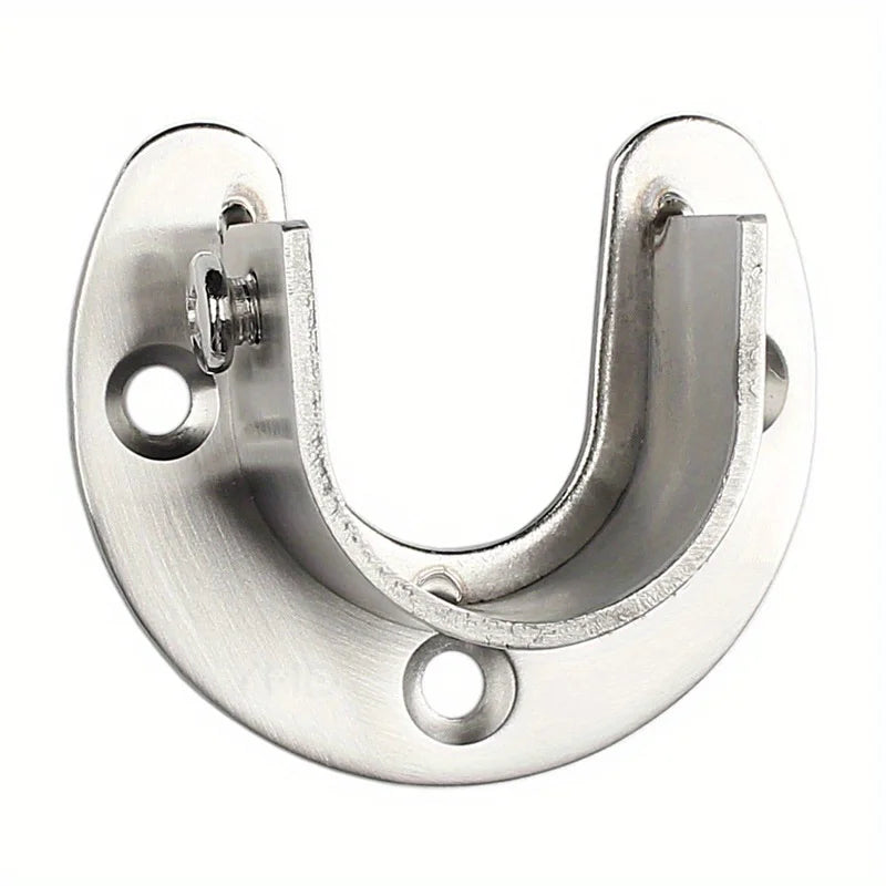 2PCS Stainless Steel Wardrobe Closet Rod Bracket Clothes Seat Curtain Pole Sockets,25Mm Creative Useful
