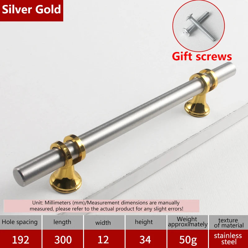 Modern Black Gold Cabinet Handles - Solid Drawer Knobs For Kitchen Furniture With Zinc Alloy Material