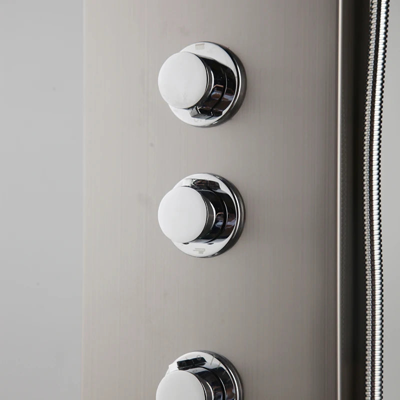 ZAPPO Shower Panel with Rainfall Waterfall Shower Head 5 Body Jets and 3-Function Handheld Rain Massage System Shower Column Tap