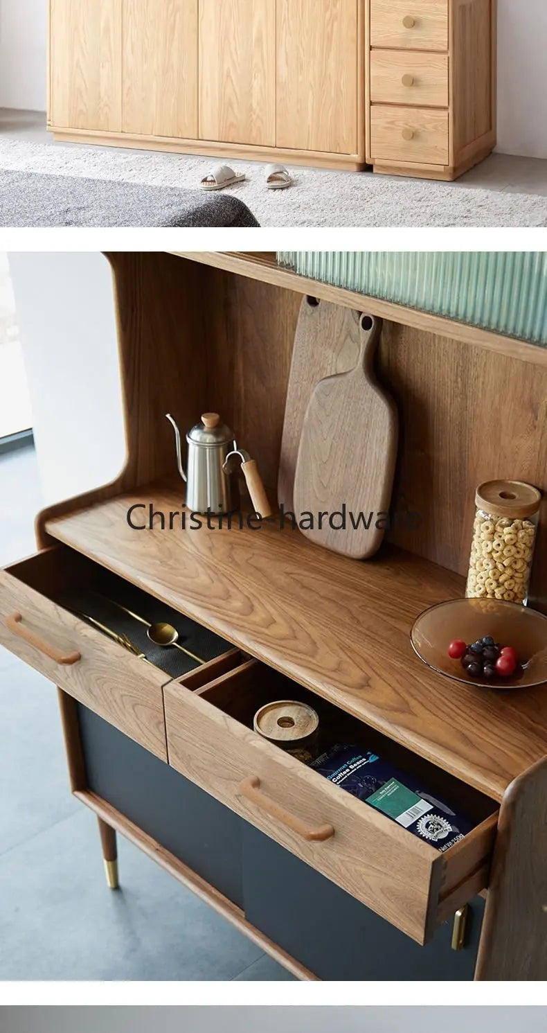 Simple Modern Wooden Cabinet Round Single-hole Handle Drawer Door Kitchen Shoe Cabinet Solid Wood Log Handle