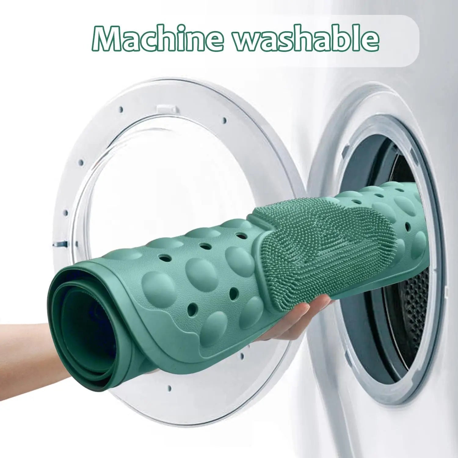 1Pc Shower Mat with Suction Cups and Drainage Holes, Shower Mat with Massage Cushion, Large Shower Bath Mat for Bathroom Shower