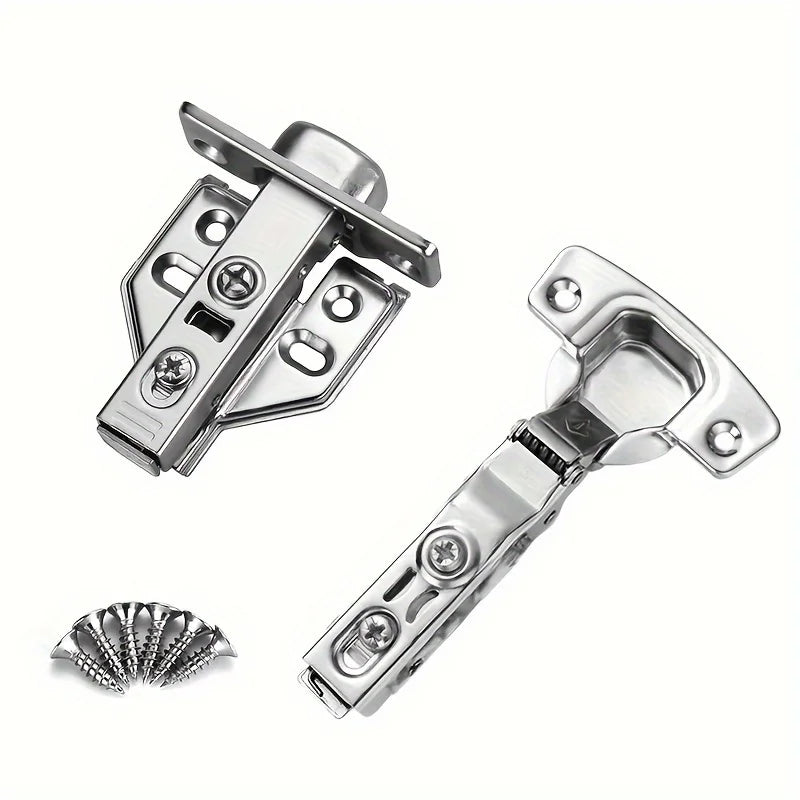 10-Piece Modern Frameless Cabinet Door Hinges Soft-Close Nickel Plated European Full/Half Overlay/Inset