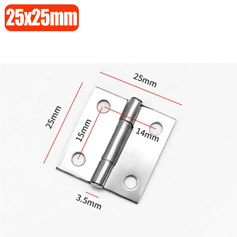 Stainless Steel Furniture Cabinet Door Hinges Window Wooden Box Folding Butt Hinges Drawer Fitting Closet Hinge Hardware Tools