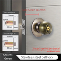 Stainless Round Door Knobs Rotation Lock Knobset Handle with Key for Bedrooms Bathrooms Utility Room Hardware Accessories
