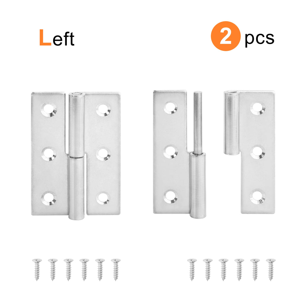 2PCS Stainless Steel Detachable Hinge 270 Degree Black Removable Wooden Furniture Door Hinges for Cabinet Cupboard Closet Box