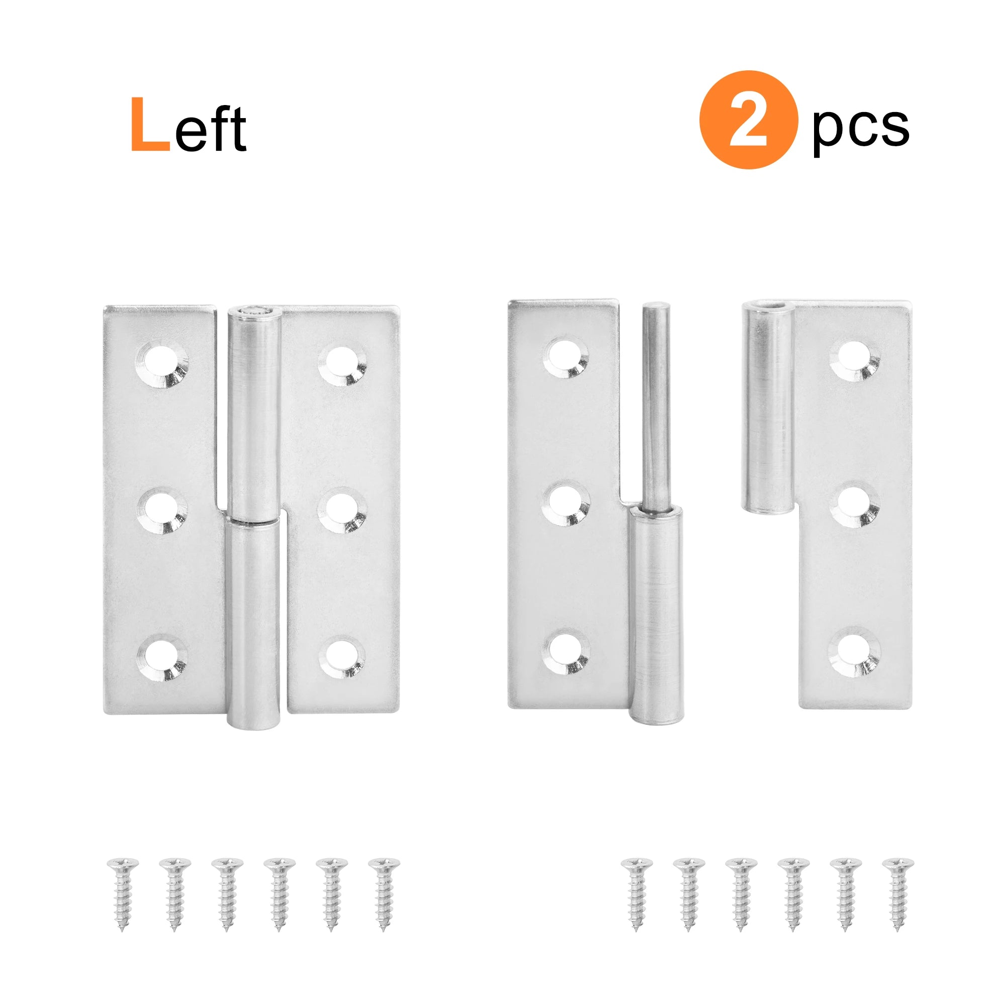 2PCS Stainless Steel Detachable Hinge 270 Degree Black Removable Wooden Furniture Door Hinges for Cabinet Cupboard Closet Box