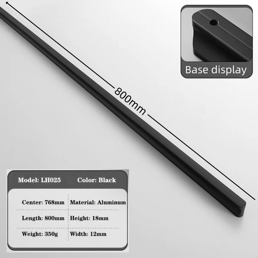 Modern Long Cabinet Handles Hidden-style Aluminum alloy Wardrobe Drawer Handle 800mm 1000mm Furniture Pulls