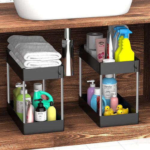2 Tier Under Sink Organizer Drawer Organizers Storage Rack Kitchen Organizer Cabinet Organizer Storage Holder Kitchen Spice Rack