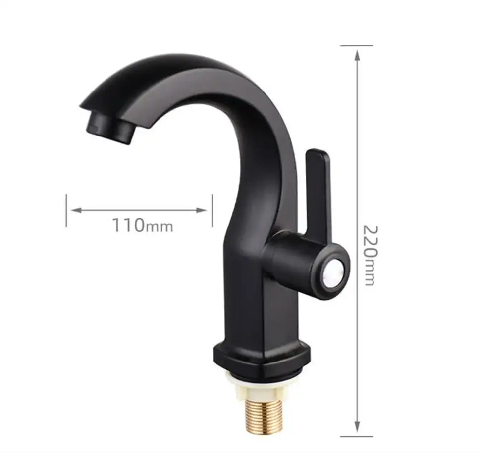 Bathroom Basin Faucet with ABS Water Purifier Single Lever Hole Tap Cold Water Only for Bathroom and Kitchen Deck Mounted Sink