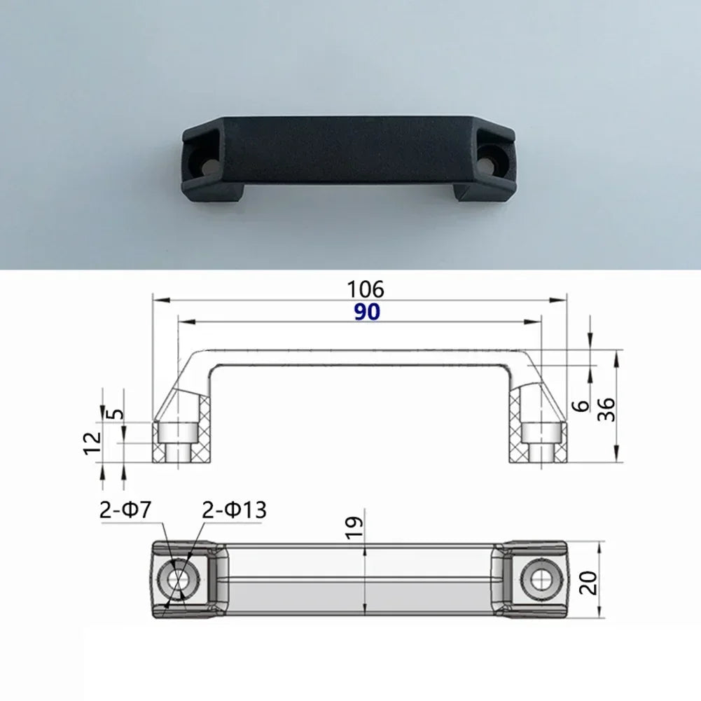 2PCS Cabinet Pulls Handles Furniture Handles Drawer Knob Black Plastic Industrial Cabinet Handles Wardrobe Knobs Hardware