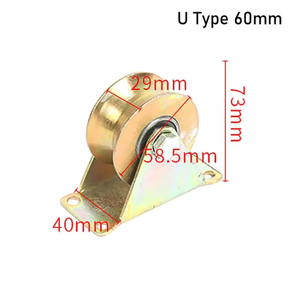 1Pcs Track Wheel Bearing Pulley Plating Color Stainless Steel Sliding Door Rollers U/V/H Shaped Home Hardware Rigid Caster