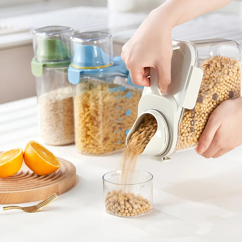 Airtight Food Storage Containers Cereal Dispenser Cereal Container Storage Box Rice Dispenser Grain Dispenser Kitchen Organizer