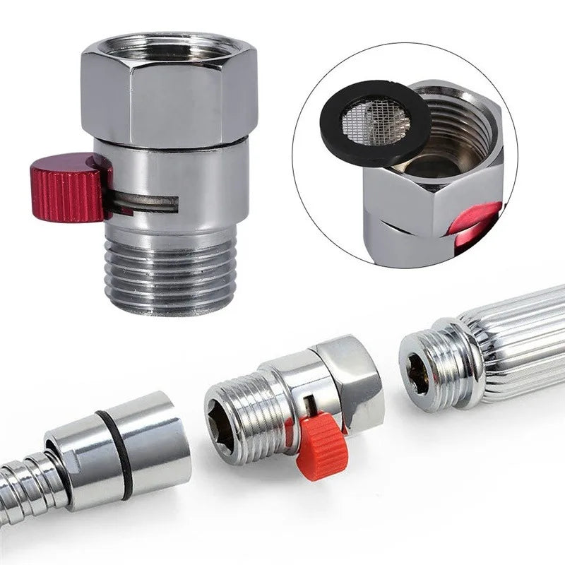 Bathroom Shower  Brass Junction Water Flow Control Valve Straight-through Shut-off Angle Valve Bath Water Tap Accessory