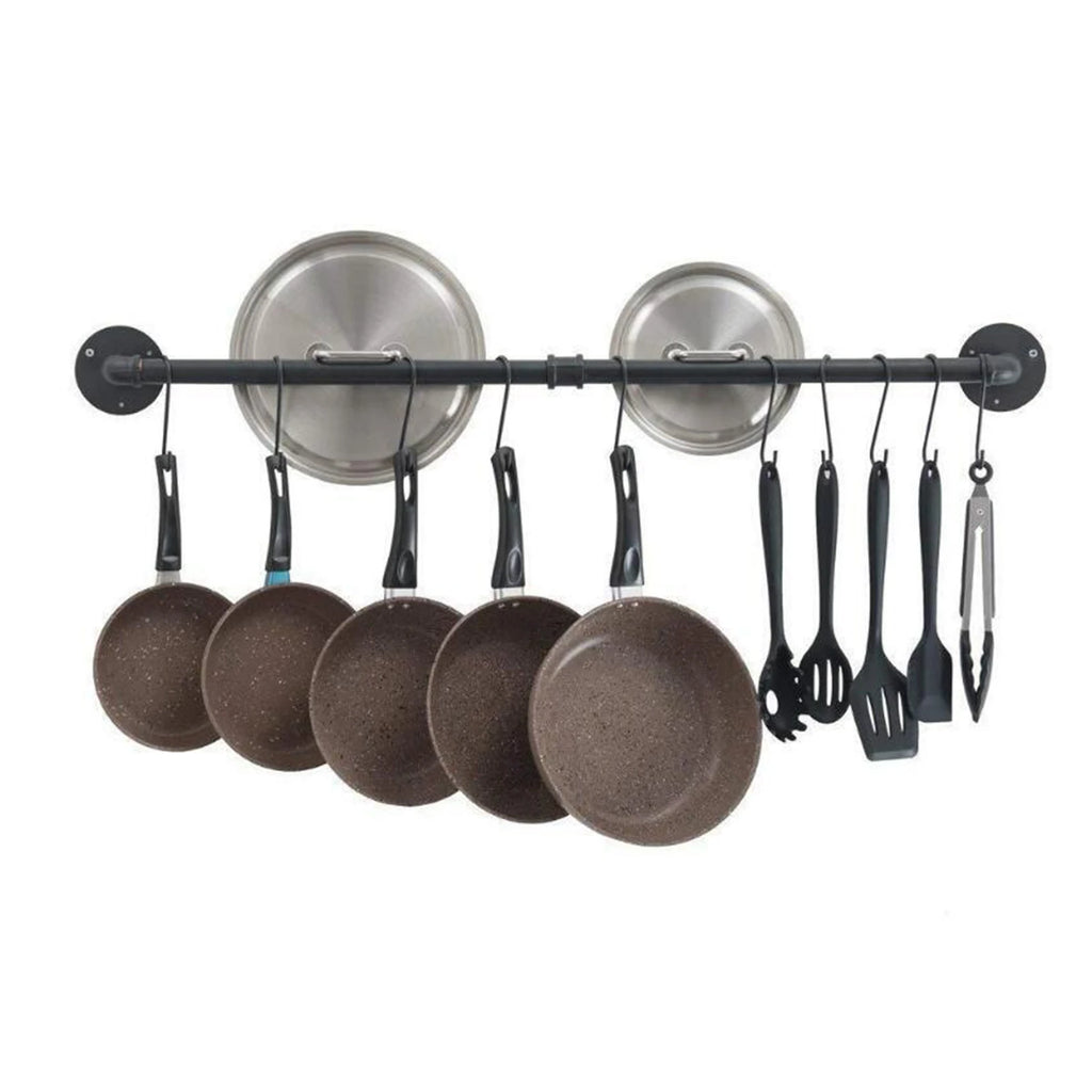 Kitchen Hook Hanging Rod Rack Punching Multi-functional Spatula Storage Wall-mounted Rack Kitchenware Bathroom Home  Big Storage
