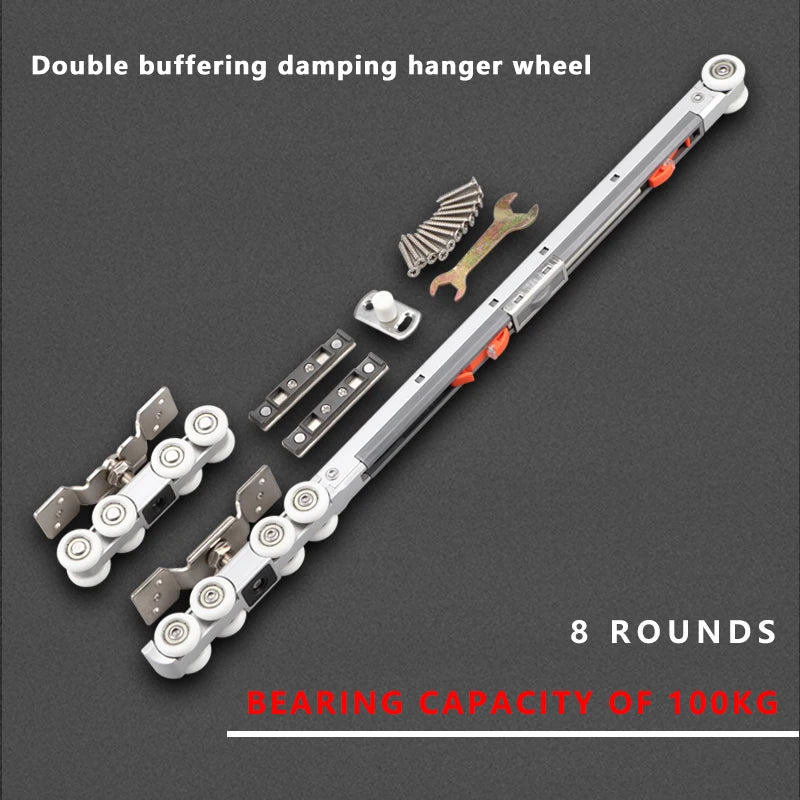 Sliding Door Track Slideway Solid Wood Folding Sliding Door Sliding Rail Hanging Rail Slow Lifting Wheel Hanging Door Guide Rail