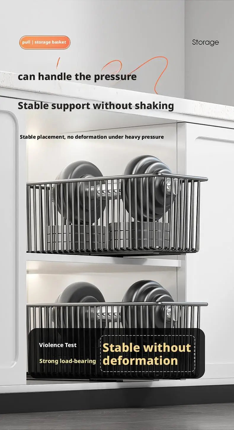Pull Out Cabinet Organizer Basket Under The Sink Slide-out Drawer Storage Box Kitchen Sideboard Sliding Drawer Rack Shelf