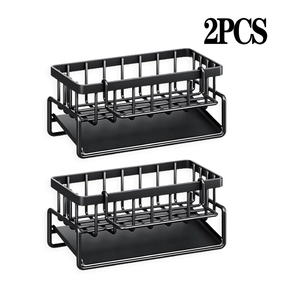 Kitchen Shelf Rag Storage Drainage Shelf No-Punch Storage Rack Home Spice Rack Sink Tap Sink Drainage Rack Kitchen Accessories