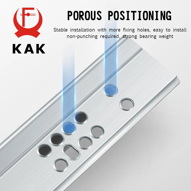 KAK 10"-20" Under Mount Drawer Slide Rails Soft Close 2 Section Hidden Rail Tracks 25KG Drawer Runner Hydraulic Damper Buffer