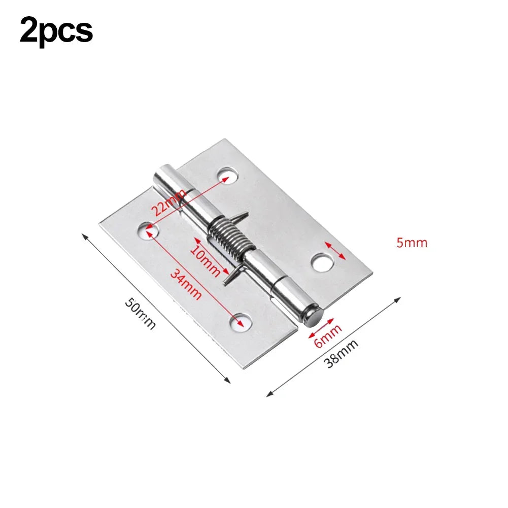 2pcs Self Closing Spring Door Hinge Stainless Steel Hinge For Cabinets Door Closer Automatic Rebound Hinge Furniture Hardware