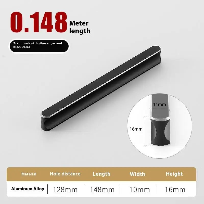 Modern Simple Light Luxury I-Shaped Cabinet Door Handle Extended Round Head Drawer Wardrobe Cabinet Furniture Door Handle