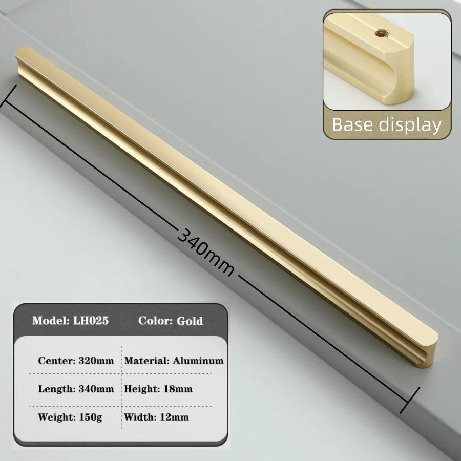 Modern Long Cabinet Handles Hidden-style Aluminum alloy Wardrobe Drawer Handle 800mm 1000mm Furniture Pulls