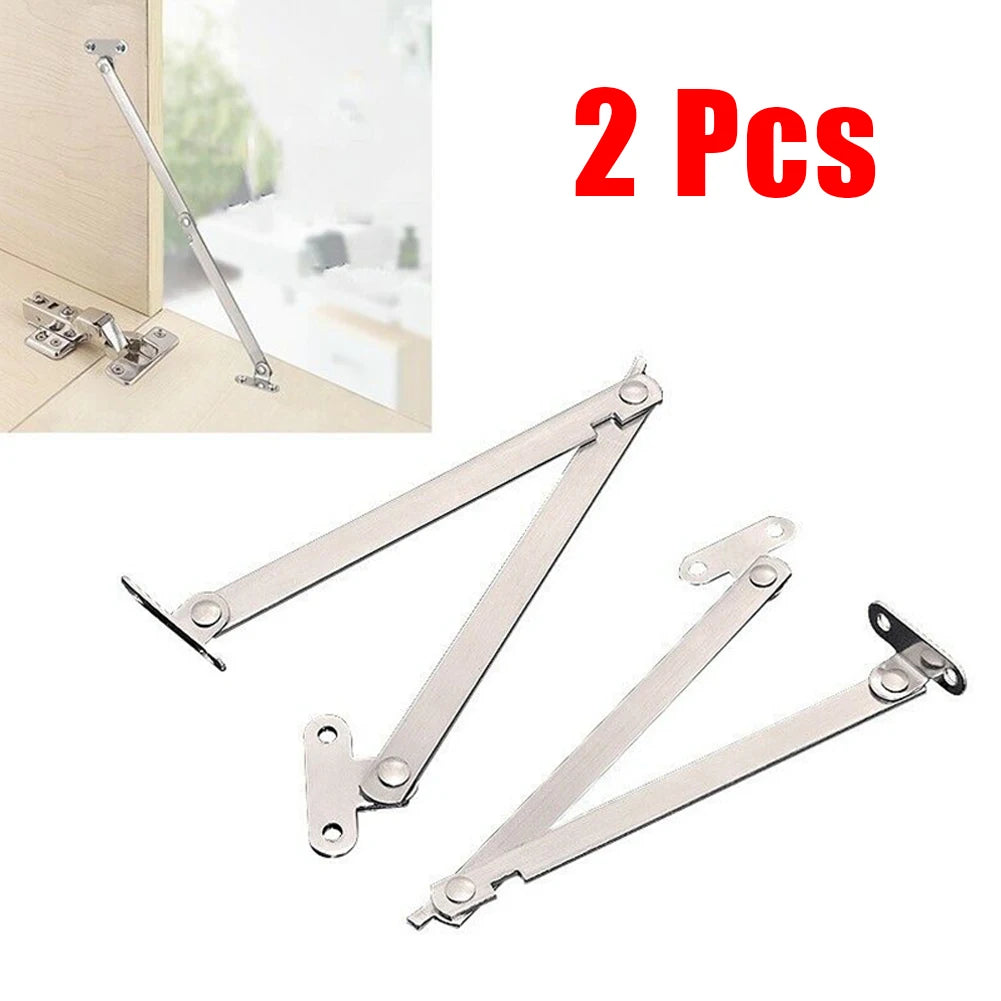 2pcs Folding Pull Rod Furniture Doors Close Lift Up Stay Support Hinge Stainless Steel Pull Rod Kitchen Hardware Accessories