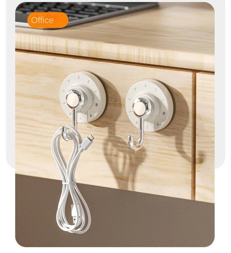 Bathroom Accessories Waterproof Rotating Suction Hooks for Bathroom Kitchen Strong Adhesive Wall Organize
