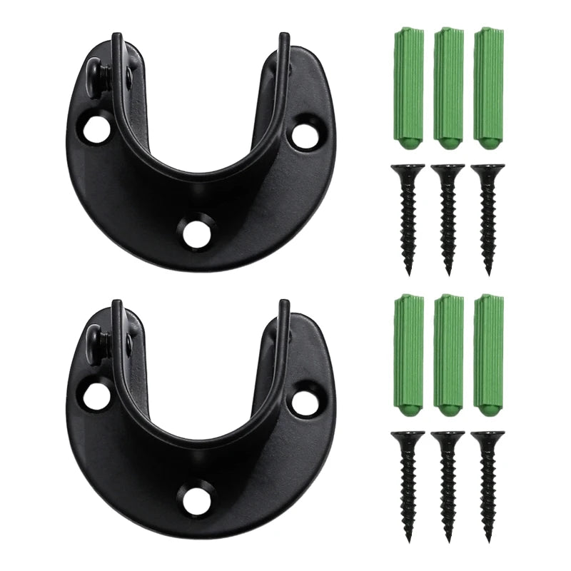 Heavy Duty Closet Rod Bracket with Screws Closet Rod Brackets End Supports Suitable for Closet Rod