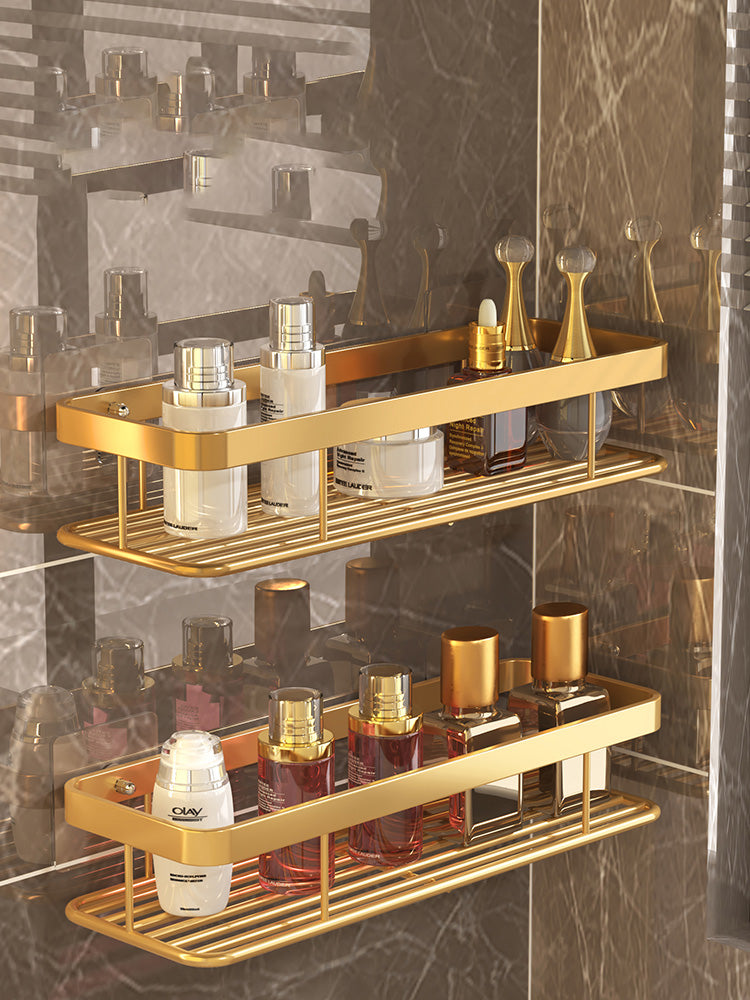 Gold storage rack bathroom wall mounted storage rack bathroom shampoo shower gel cosmetics storage rack bathroom accessories