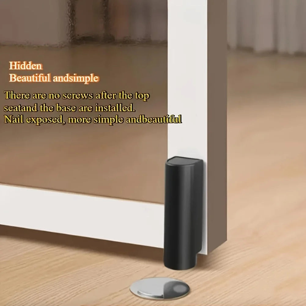 Magnetic Door Stop Stopper For Floor Indoors No Drilling Invisible Weighted Doorstop Silent Door Stops Stoppers Catch Holder