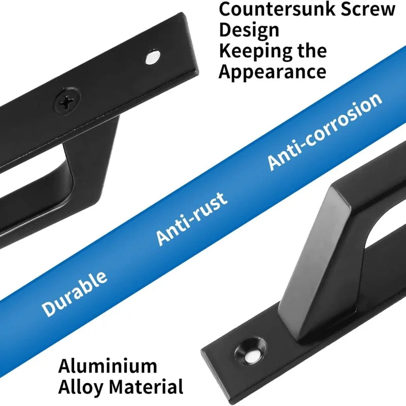 Heavy Duty Sliding Door Handle with Plate Aluminum Alloy Barn Door Pull Handle for Cabinet Passage Doors,Swing or Push-pull Door