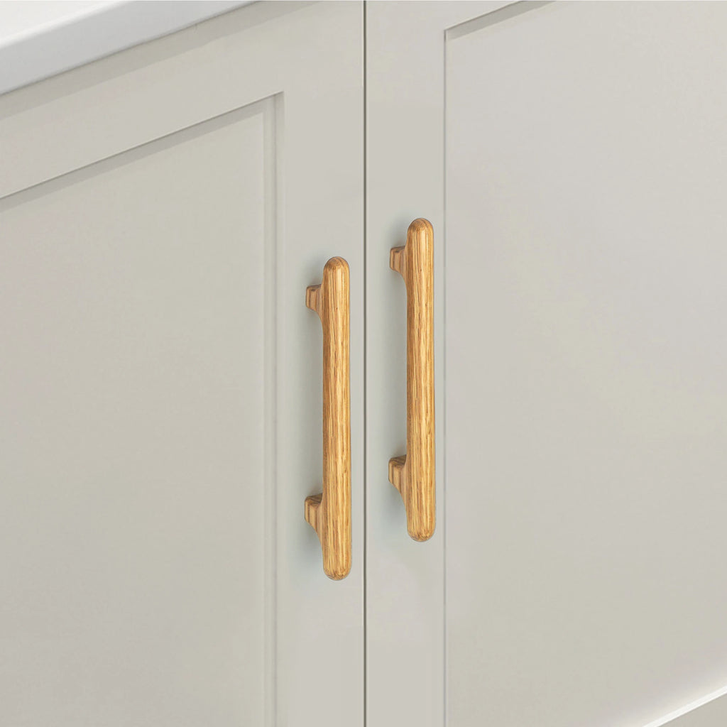 Solid Wood Cabinet Handles Modern Drawer Knobs Black Wardrobe Pulls Walnut Oak Cupboard Door Handle Furniture Hardware 320mm