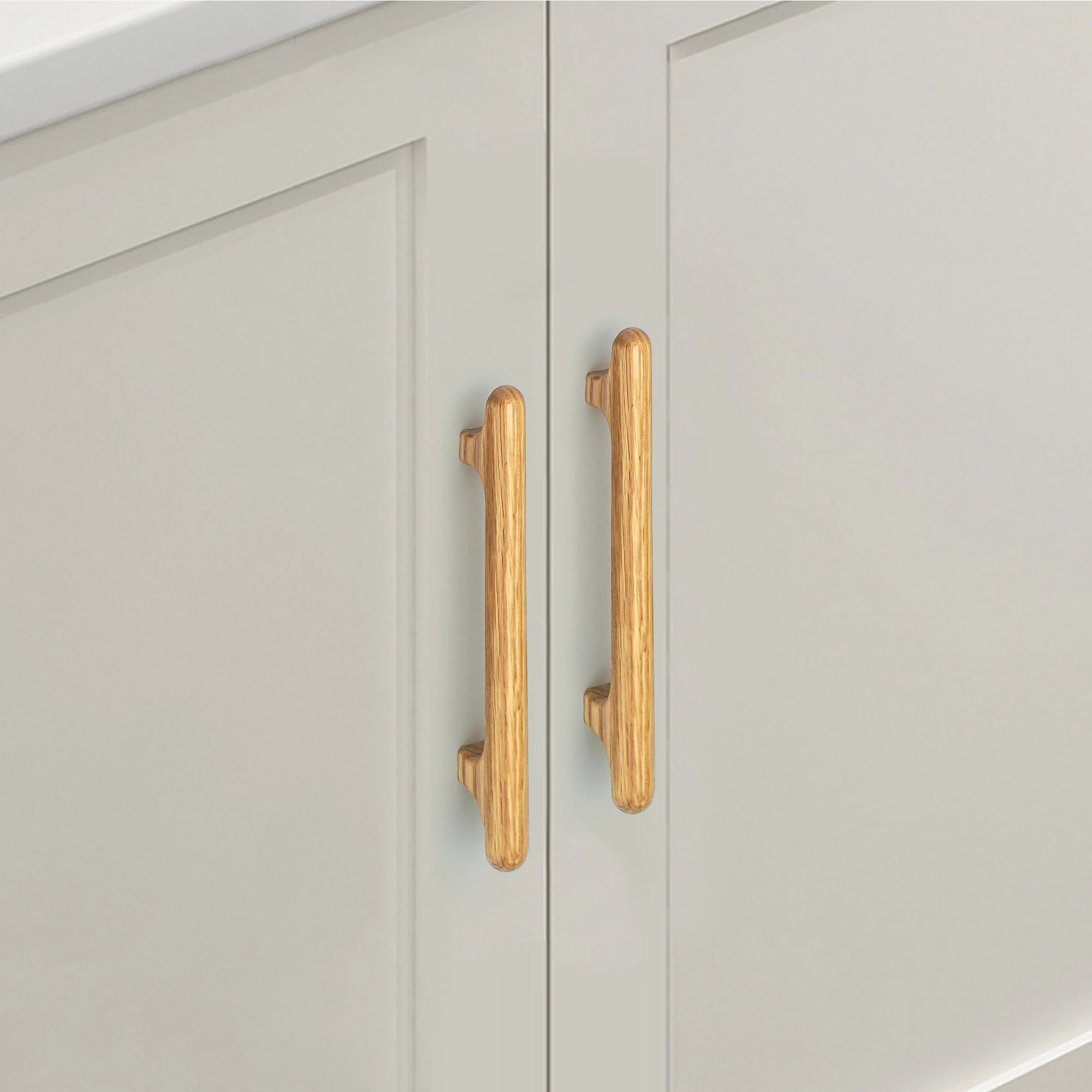 Solid Wood Cabinet Handles Modern Drawer Knobs Black Wardrobe Pulls Walnut Oak Cupboard Door Handle Furniture Hardware 320mm