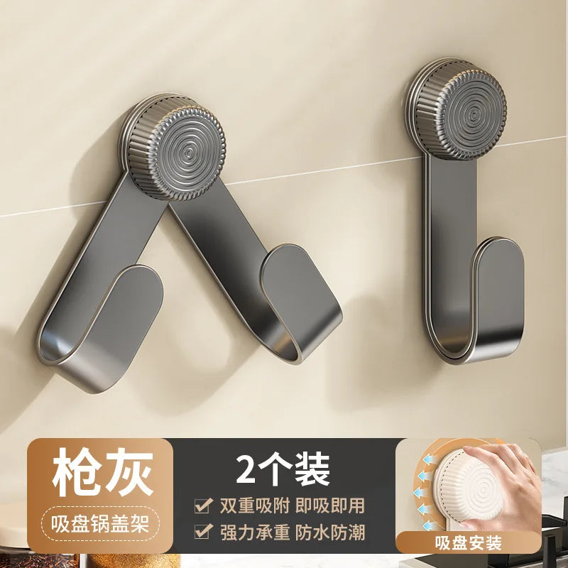 Wall-Mounted Pot Lid Rack Kitchen Cutting Board Holder Chopping Board Multi-Purpose Storage Organizer No-Punching Required