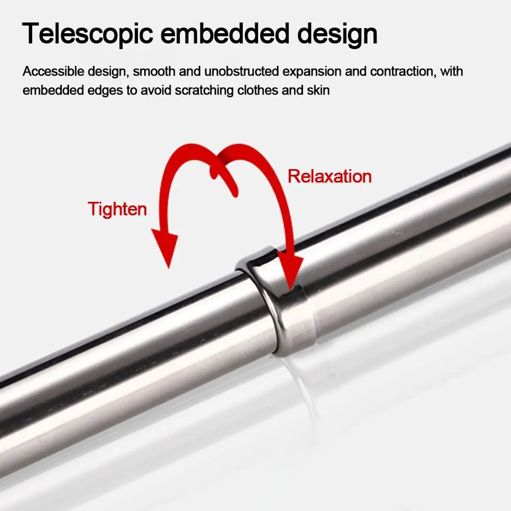 Adjustable Hanger Curtain Telescopic Pole Useful Stainless Steel Adjustable Hanging Rods Bathroom Product Household Wardrobe